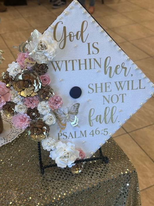 graduation cap: butterfly decoration