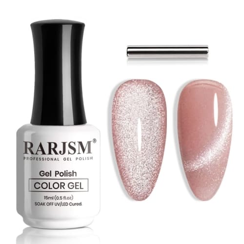 blush pink cat eye gel nail polish