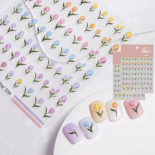 3d tulip nail stickers 