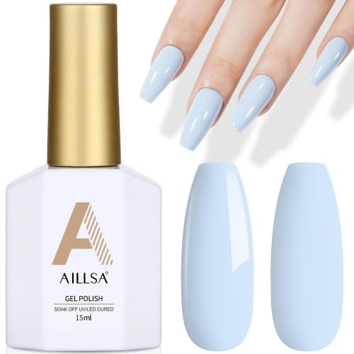 pale blue gel nail polish