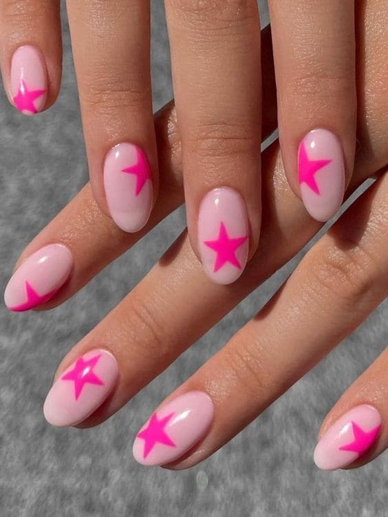 hot pink star accent 
