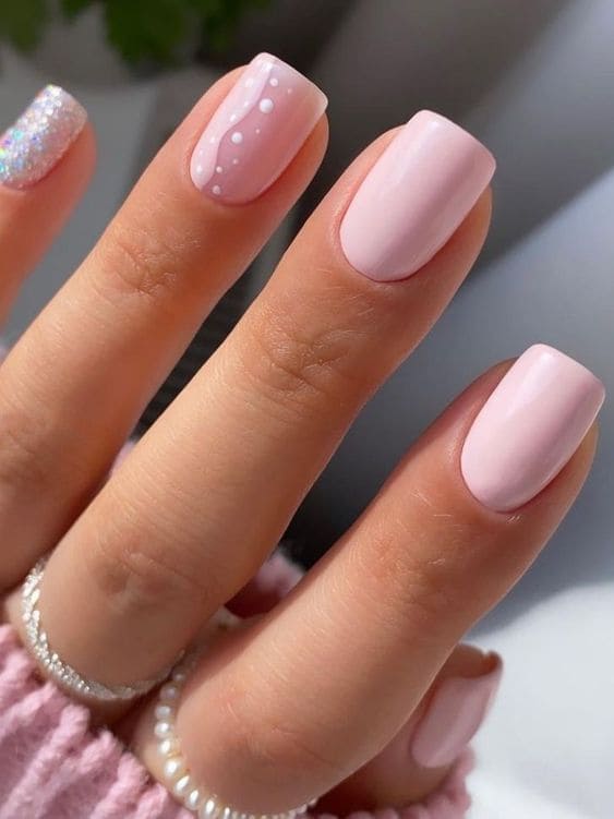 pale pink with dots 