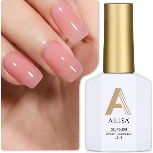 dusty pink jelly gel nail polish