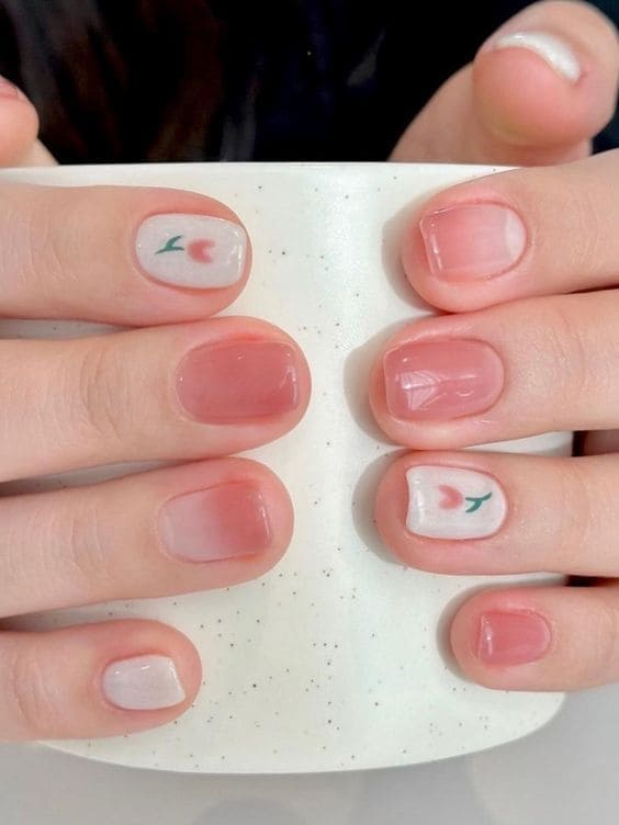 simple flower nail designs: tulip accent 