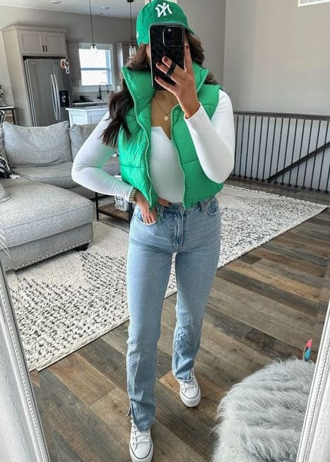 st. patrick's day outfit: puffer jacket 