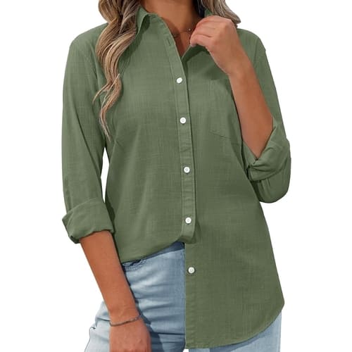 sage green button down shirts