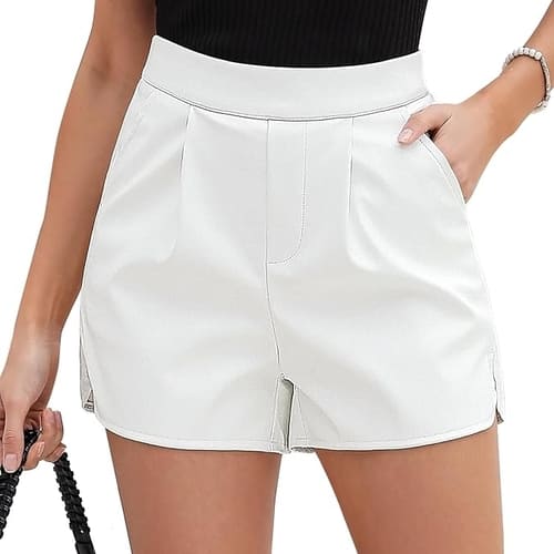 white high waist shorts