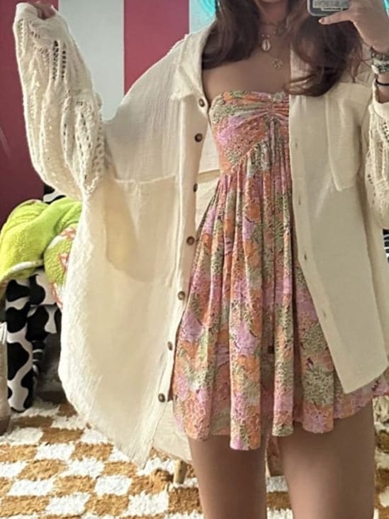 cute summer dress: pastel flower mini dress 