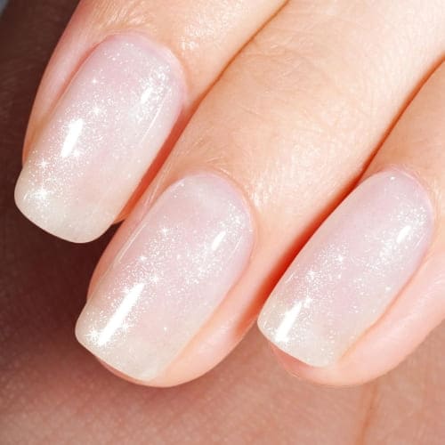glitter milky white gel nail polish