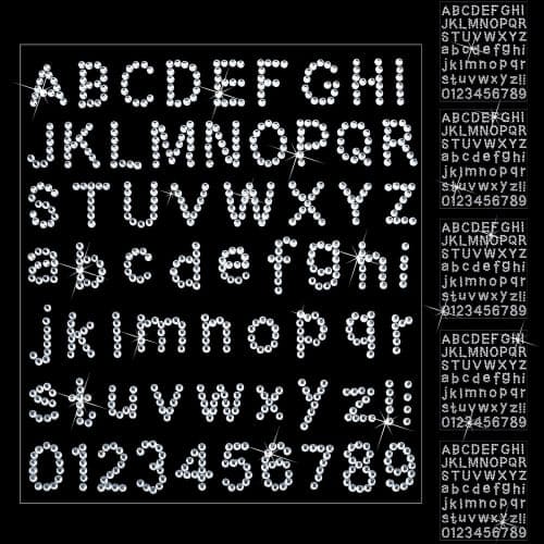 rhinestone alphabet stickers