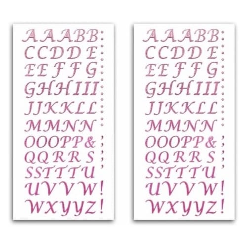 pink glitter alphabet stickers 