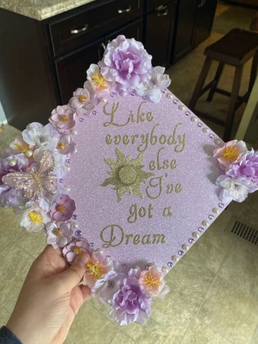 graduation cap: butterfly decoration