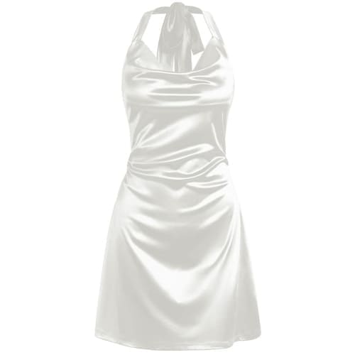 white satin mini dress