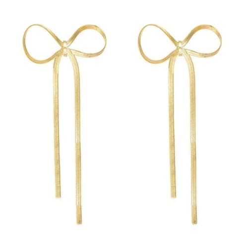 gold bow earrings 
