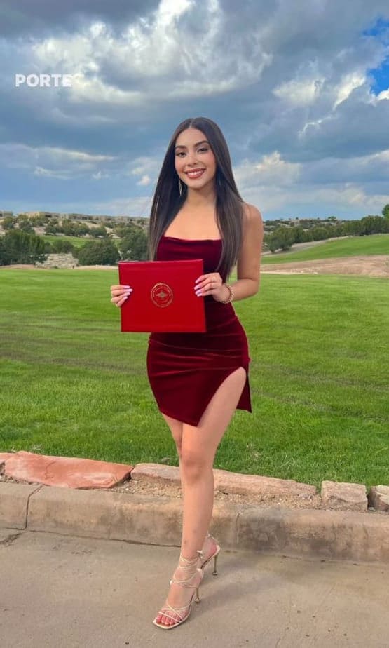 graduation outfit: red mini dress