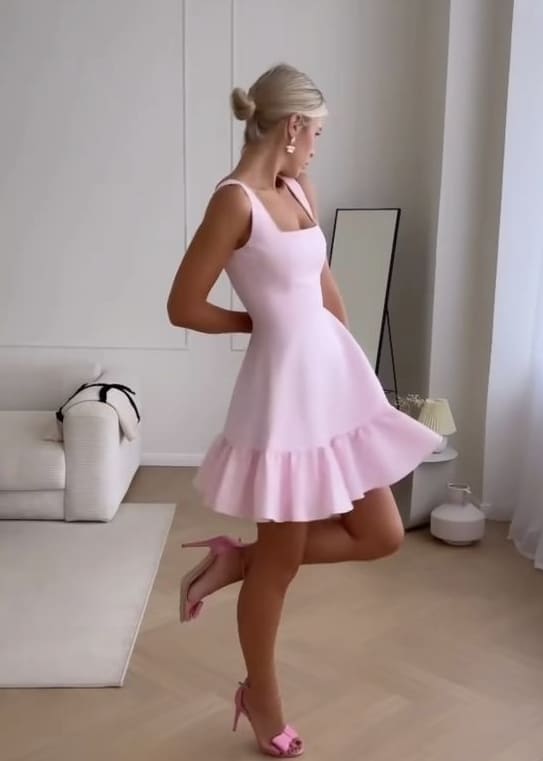graduation outfit: lovely pink mini dress
