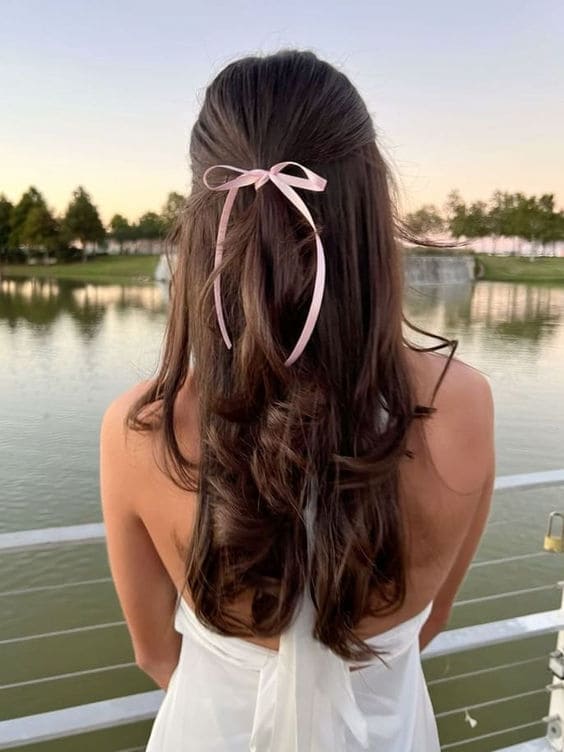 prom hairstyle: hair bow accent 
