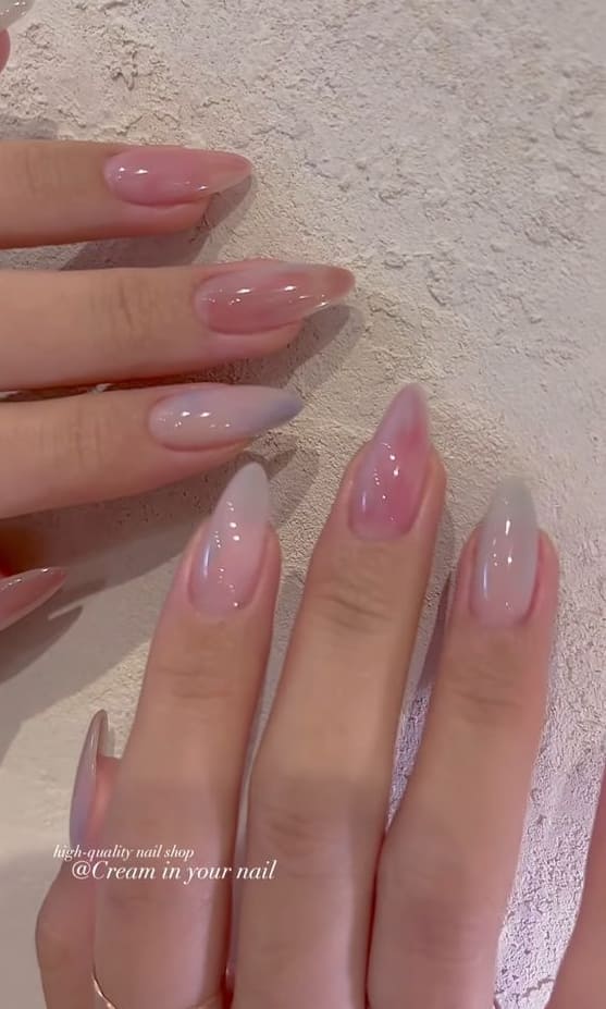 prom nails: pastel marble