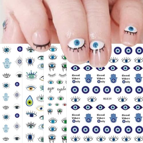 blue eye nail stickers