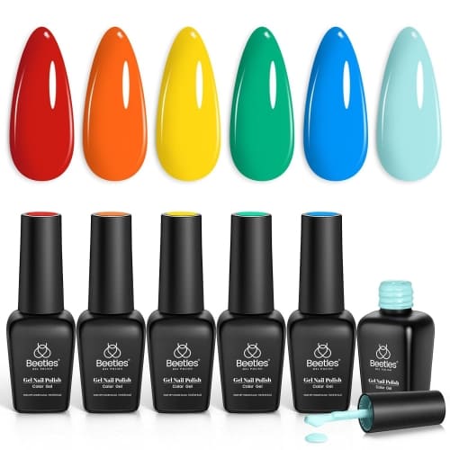 rainbow gel nail polish set