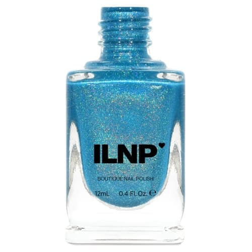 vivid light blue glitter nail polish