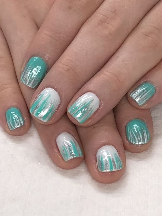 turquoise nails: abstract strokes