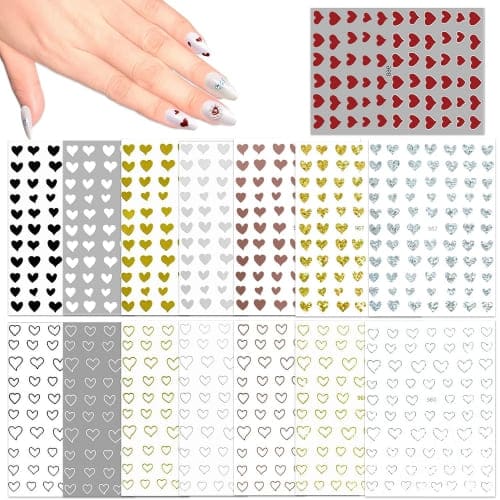 heart nail stickers