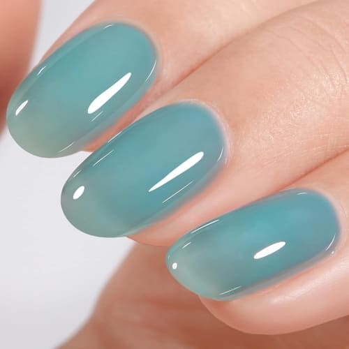 emerald blue jelly nail polish
