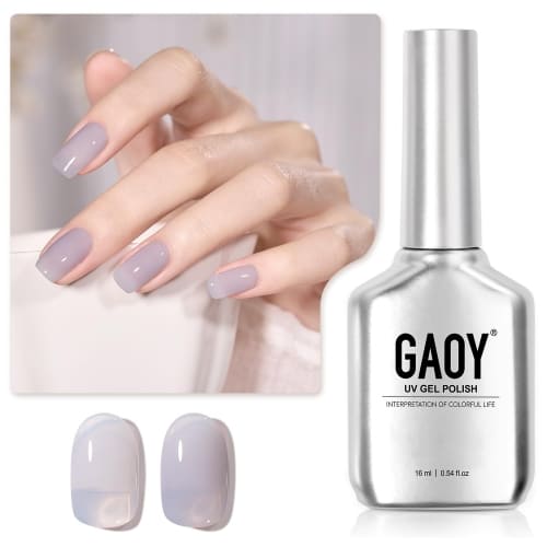 light gray jelly gel nail polish