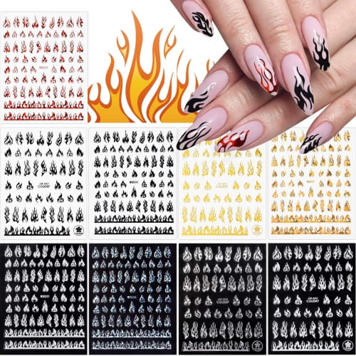 flame nail art stickers
