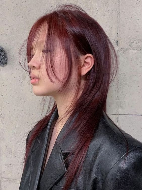 red brown hair color: long layers
