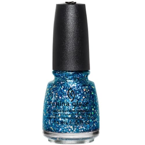 chunky glitter blue nail polish