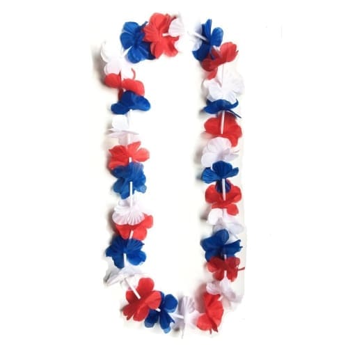 Hawaiian 4th of July flower necklace