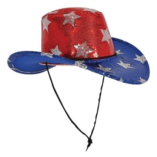 sequin 4th of July cowboy hat