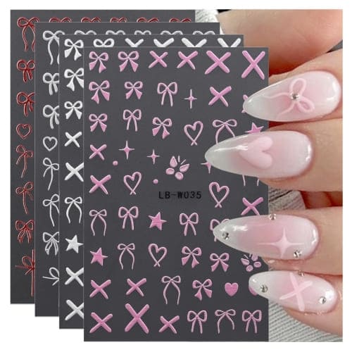 bow nail art stickers