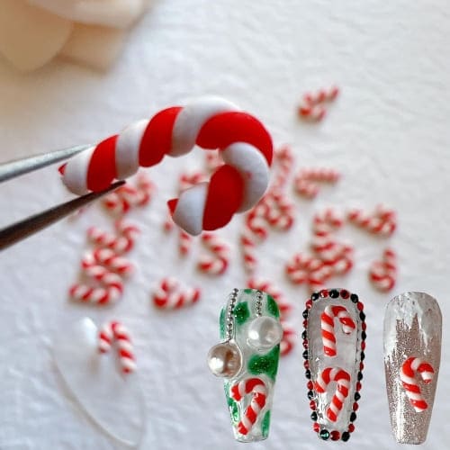 candy cane nail charms