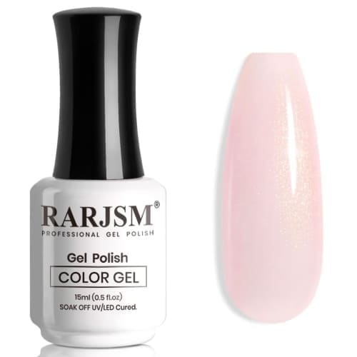 pale pink glitter gel nail polish