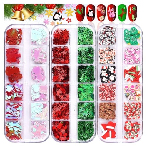 christmas nail sequin stickers