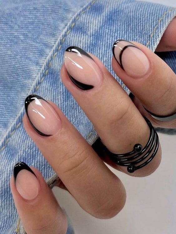 negative space French tips