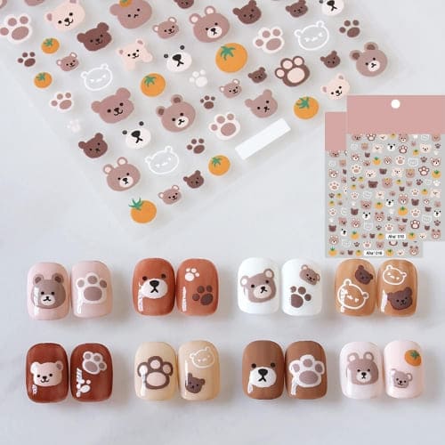 bear nail art stickers