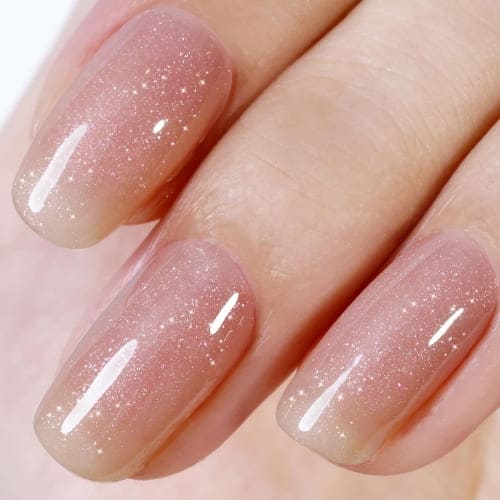 nude glitter nail polish