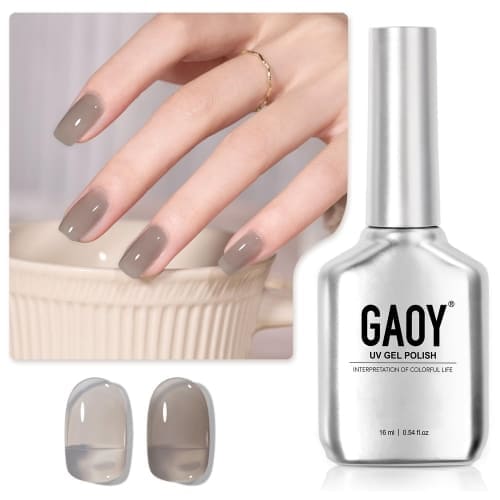 dark gray jelly gel nail polish