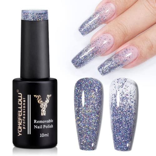 gray glitter gel nail polish