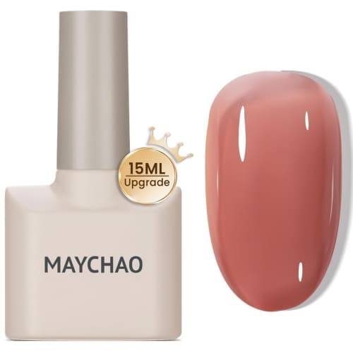 maroon pink jelly gel nail polish