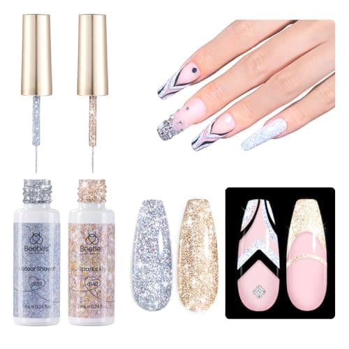 silver gold nail polish liner