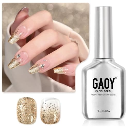 gold glitter gel nail polish