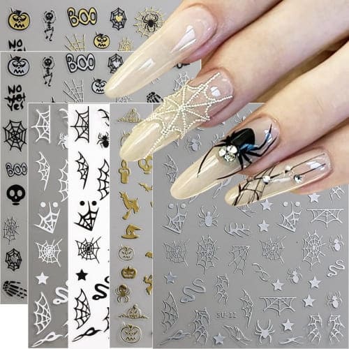 spider web nail art stickers