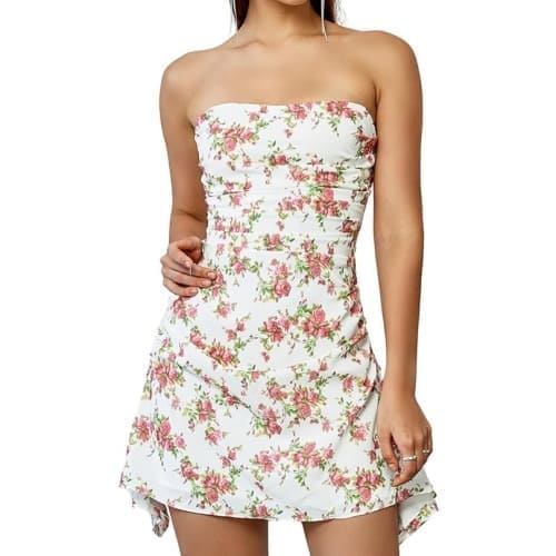 coquette floral mini dress