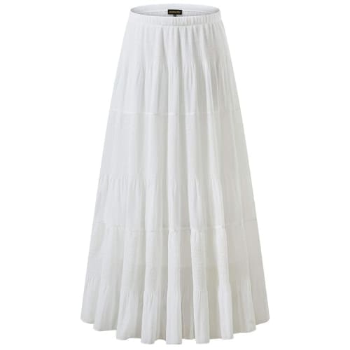 white linen maxi skirt