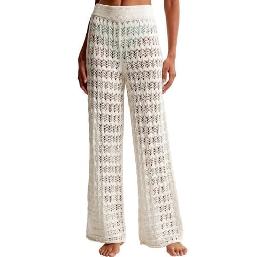 ivory knit beach pants